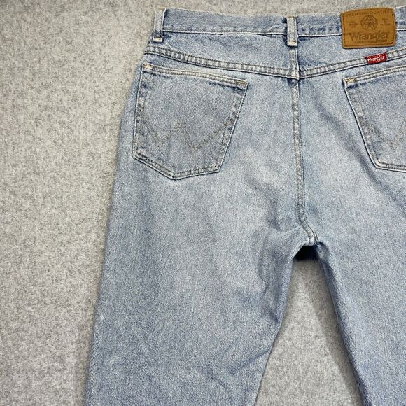 Vintage Wrangler Jeans Men’s 33x30 Light Wash Made in USA 96501 Distressed Y2K - Picture 9 of 16